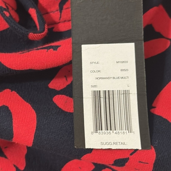 Marc by Marc Jacobs Pucker Up Strapless Dress Lips Print Navy & Red Sz Large NWT - Picture 12 of 15